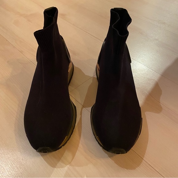 Ferragamo Gardena High Top Black Metallic Sneakers - Picture 5 of 11